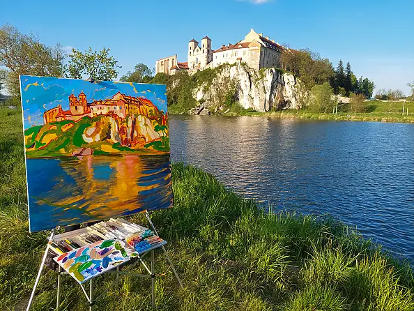 Anastasiia Kurkova, Opactwo Benedyktyńskie, Obraz olejny - płótno, 100 x 100