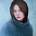 Joanna Ordon, Opowieść w kolorze blue, Obraz olejny - deska, płyta, 60 x 80