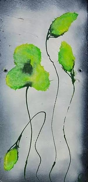 Rachel McCullock - Oriental Poppies on Slate