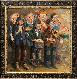 Dariusz Miliński, Orchestra, Quadro a olio - tela, 70 x 70
