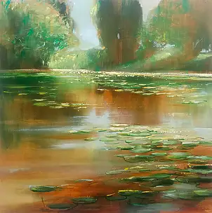 Aleksandra Adamczak, Orchester des Lichts, Acrylgemälde - Leinwand, 80 x 80