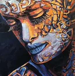 Iwona Greczka, "Орнамент", Масляная картина - холст, 70 x 100