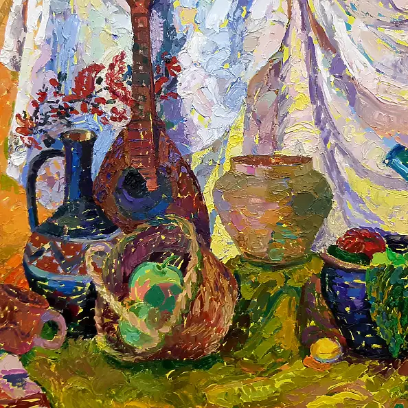 Anastasiia Kurkova, Ornamenty Codzienności, Obraz olejny - płótno, 140 x 100