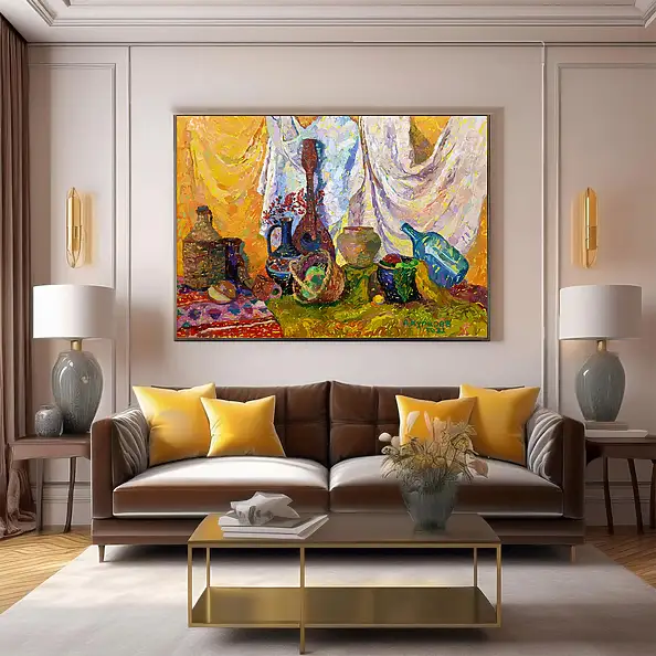 Anastasiia Kurkova, Ornamenty Codzienności, Obraz olejny - płótno, 140 x 100