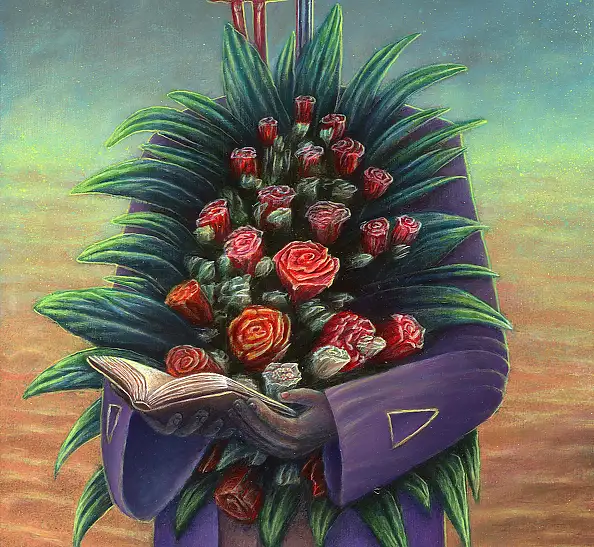 Krzysztof Polaczenko, Processione, Dipinto acrilico - pannello, 81 x 60