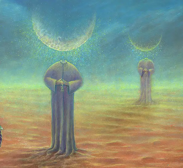 Krzysztof Polaczenko, Processione, Dipinto acrilico - pannello, 81 x 60