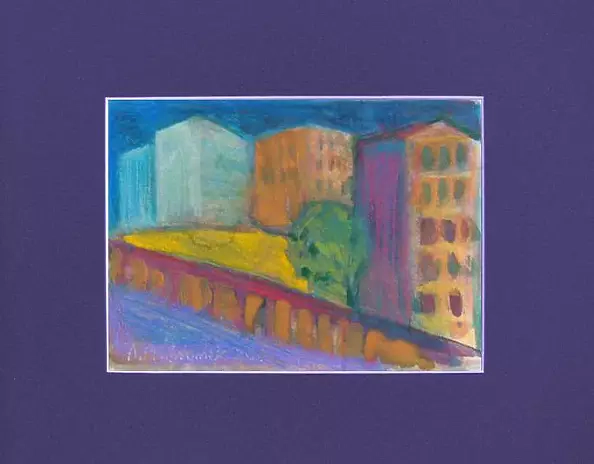 Anna Skowronek - Osiedle-obraz ręznie malowany