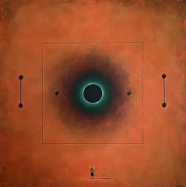 Sebastian Garyantesiewicz, Сингулярность черного вакуума, Акрилова картина - холст, 100 x 100