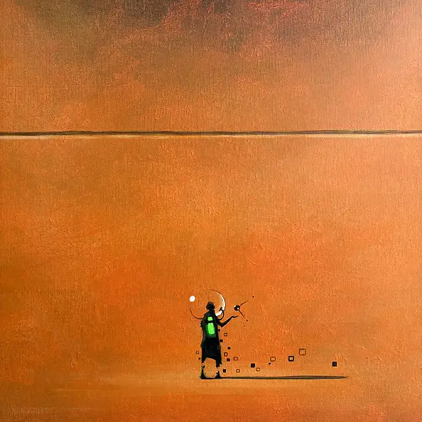 Sebastian Garyantesiewicz, Singolarità del vuoto nero, Dipinto acrilico - tela, 100 x 100