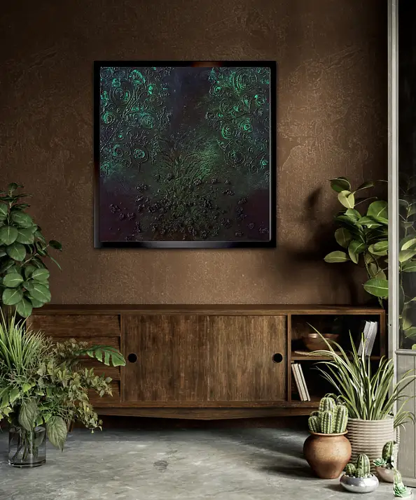 Iwona Jabłońska, The last mystical place, Watercolors, Impasto, Other, Chalk, Glaze, Acrylic painting, Oil painting, Mixed media, Tempera - panel, 70 x 70