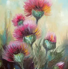 Krzysztof Kłosowicz, "Osty II", Obraz olejny - płótno, 40 x 50