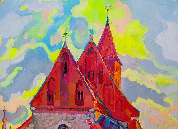 Anastasiia Kurkova, Otoczony światłem, Obraz olejny - płótno, 60 x 70