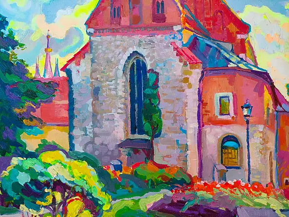 Anastasiia Kurkova, Otoczony światłem, Obraz olejny - płótno, 60 x 70