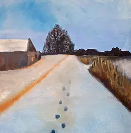 Patrycja Odzimkowska, Otulajaca Zima , Obraz akrylowy - płótno, 30 x 40