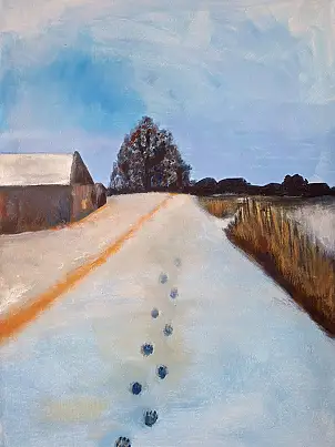Patrycja Odzimkowska, Wrapping Winter, Acrylic painting - canvas, 30 x 40