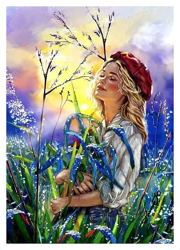 Teresa Kopańska, "Avvolto nella rugiada mattutina e nel silenzio", Acquarelli, Guazzo - carta, 21 x 31