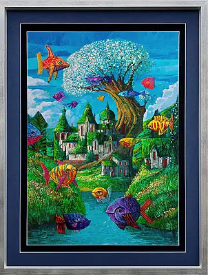 Roch Urbaniak, Segnali di primavera, Dipinto acrilico - tela, 50 x 70