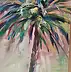 Anna Borcz, PALME AUF PARADIESINSEL, Ölbild - Leinwand, 50 x 100