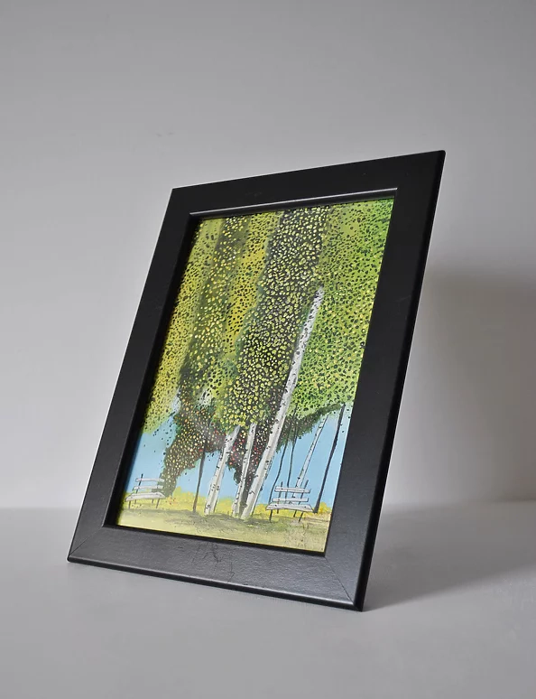 Dariusz Franciszek Różyc - ''LANDSCAPE WITH BENCHES'' series ''At the edge of the forest''