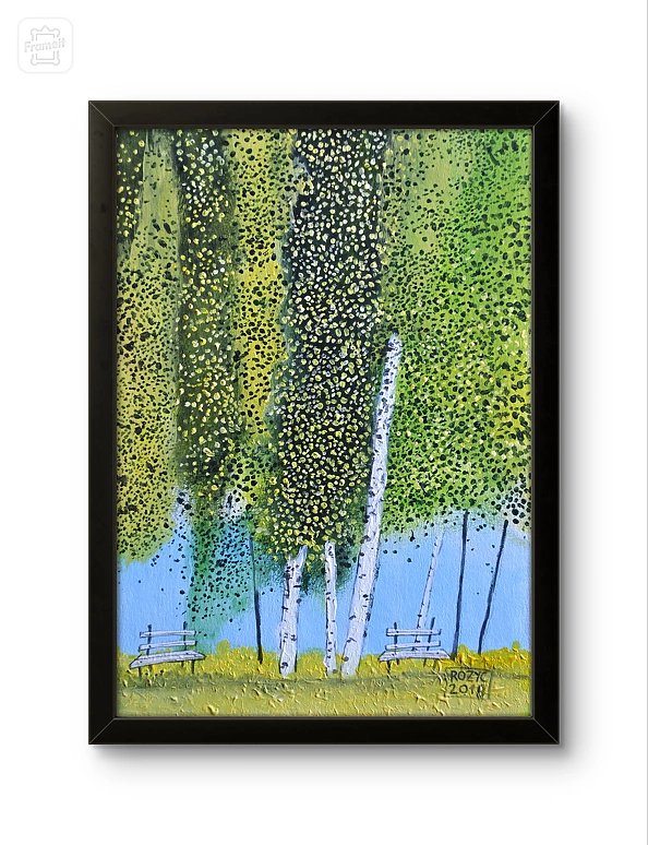 Dariusz Franciszek Różyc - ''LANDSCAPE WITH BENCHES'' series ''At the edge of the forest''