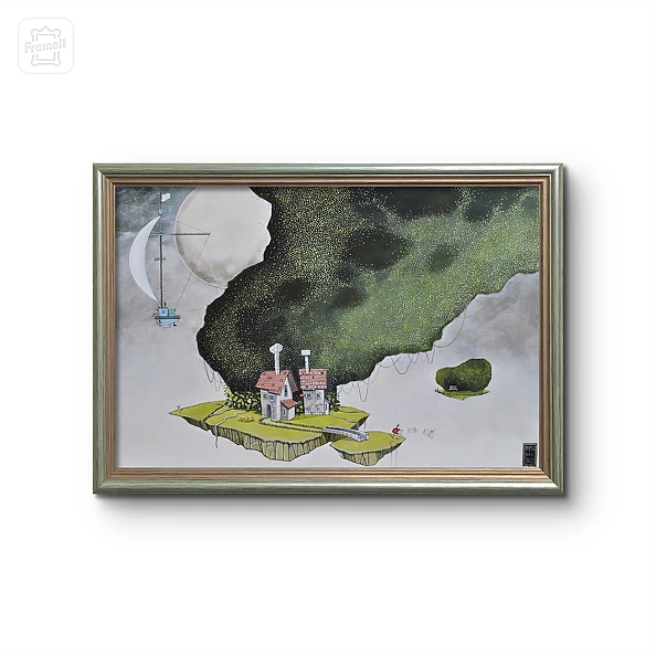 Dariusz Franciszek Różyc - ''PEJZAŻ Z ŁÓDKĄ I ŁAWECZKĄ'' cykl ''Nie tak odległe..''