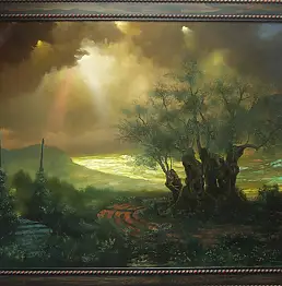 Józef Stolorz, ПЕЙЗАЖ С милосердной NAZARETAŃCZYKIEM, Масляная картина - холст, 120 x 100