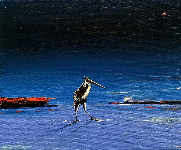 Andrzej Cybura, PERIAN BIRD, Acrylic painting - canvas, 30 x 25