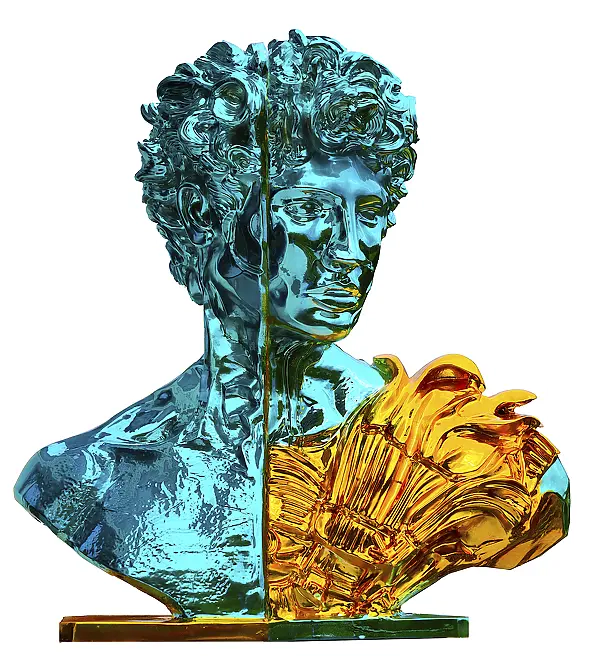 Krzysztof Plonka - PERSEUS TURQUOISE GOLD rzeźba 