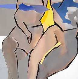 Włodek Warulik, Strandmädchen, Acrylgemälde - Leinwand, 130 x 110