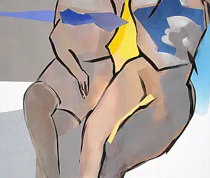 Włodek Warulik, BEACH GIRLS, Acrylic painting - canvas, 130 x 110