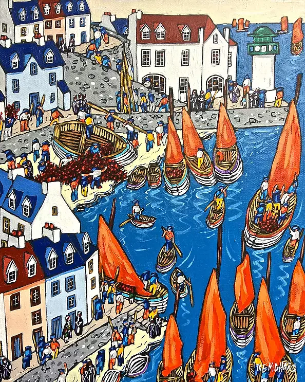 Bruno Tremohars - Sauzon PORT ON THE ISLAND OF BELLE-ILE in Brittany