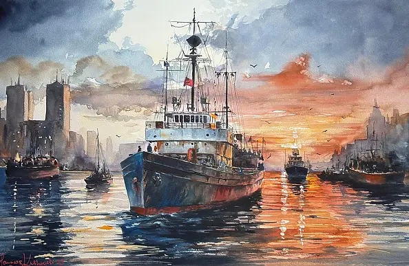 Janusz Kulikowski - "PORT IN THE FLAMES OF THE WEST"