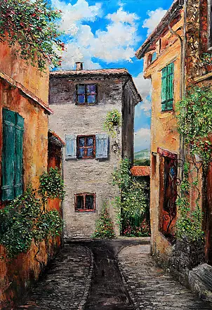 Radosław Popek - PROVANCE - STREET oil painting 100x70 cm