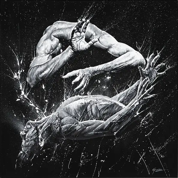 MATEO GODINO, PURGATIO,  - płótno, 140 x 140