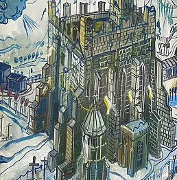 Edward Dwurnik - Paczków, rok 1990, OBRAZ OLEJNY