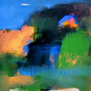 Mario Zampedroni -  Paesaggio astratto fiume 