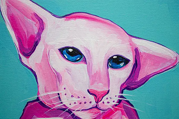 Oksana Chumakova, Painting "Cat", 2026., Acrylic painting - canvas, 25 x 25