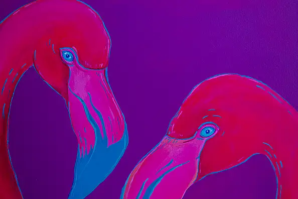 Oksana Chumakova, Painting "Flamingo", Obraz akrylowy - płótno, 60 x 60