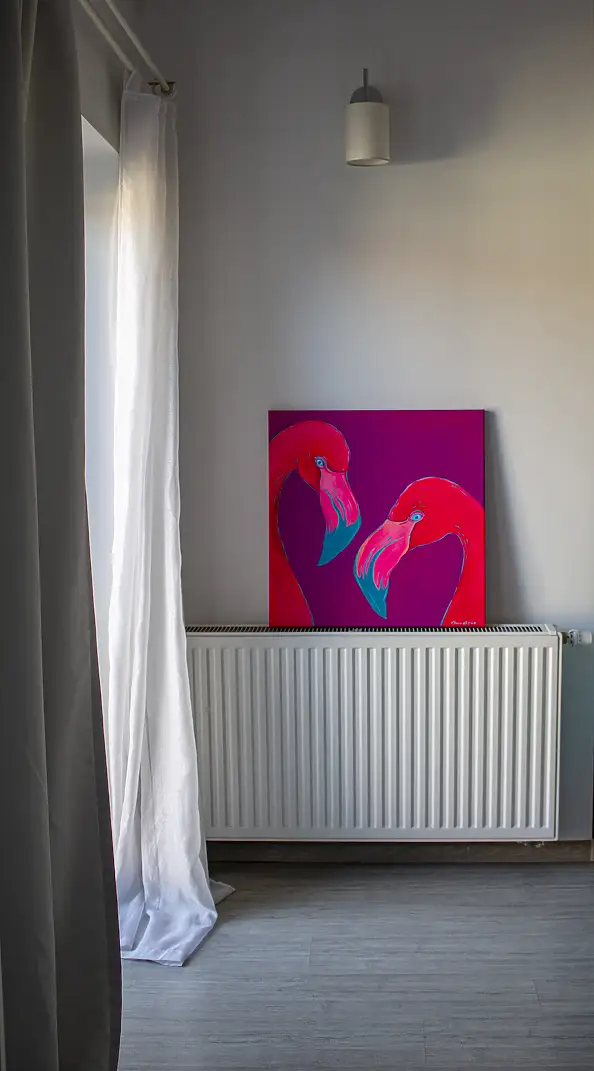 Oksana Chumakova, Painting "Flamingo", Obraz akrylowy - płótno, 60 x 60