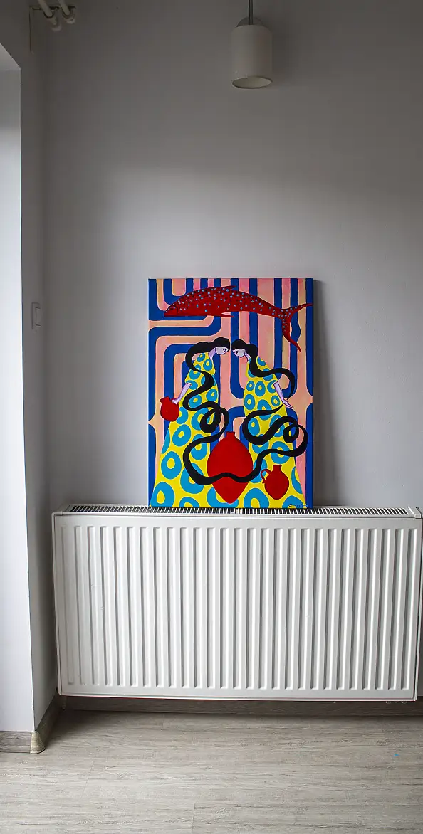 Oksana Chumakova, Painting "Looking Deeply", 2026., Acrylic painting - canvas, 50 x 70