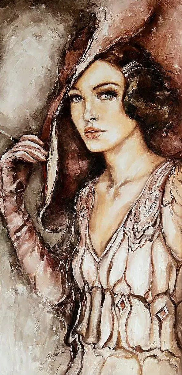 Elżbieta Brożek - burning cigarette