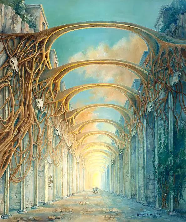 Urszula Świtaj, Memory of walls, Oil painting - canvas, 46 x 55