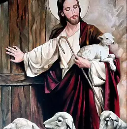 Maciej Porębny - Jesus, with lambs