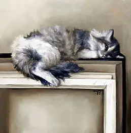 Elżbieta Mozyro, Pan  KOT, Obraz olejny - płótno, 50 x 50