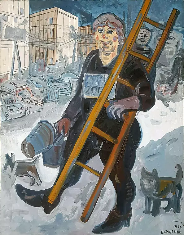 Edward Dwurnik - Pani Zofia, rok 1990 - OBRAZ OLEJNY