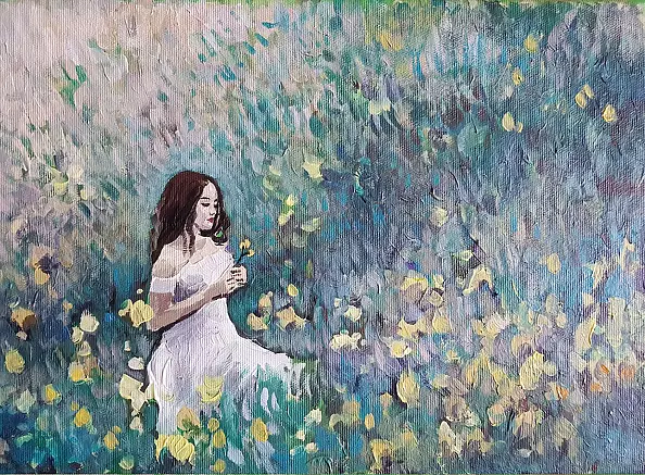 Klara Fuchs - Young lady in flowers