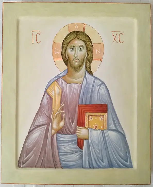 Jadwiga Kowalska, Pantokrator, Tempera - deska, 25 x 30