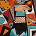Iwona Wierkowska-Rogowska, Lovebirds, Acrylic painting, Oil painting - canvas, 120 x 120