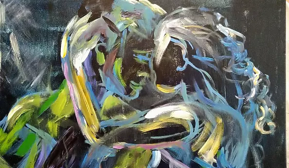 Anna Borcz - Couple of dancers on a black background