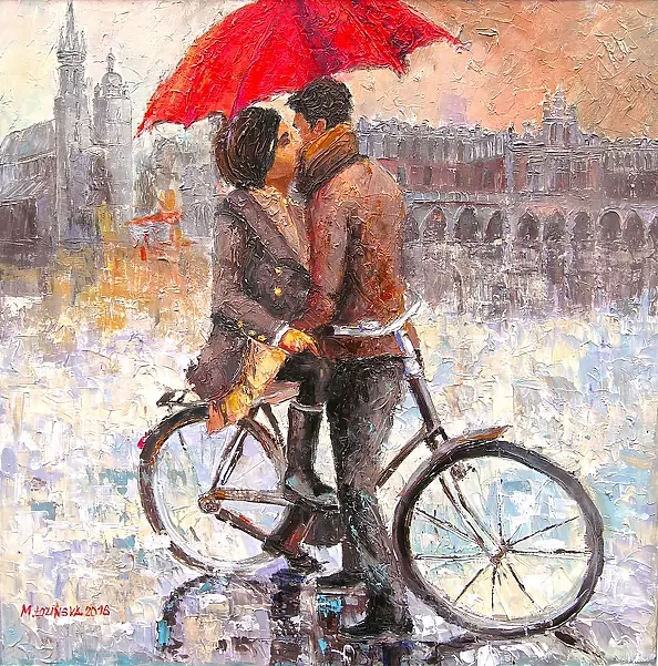 Marlena Łozińska - Couple with a bicycle